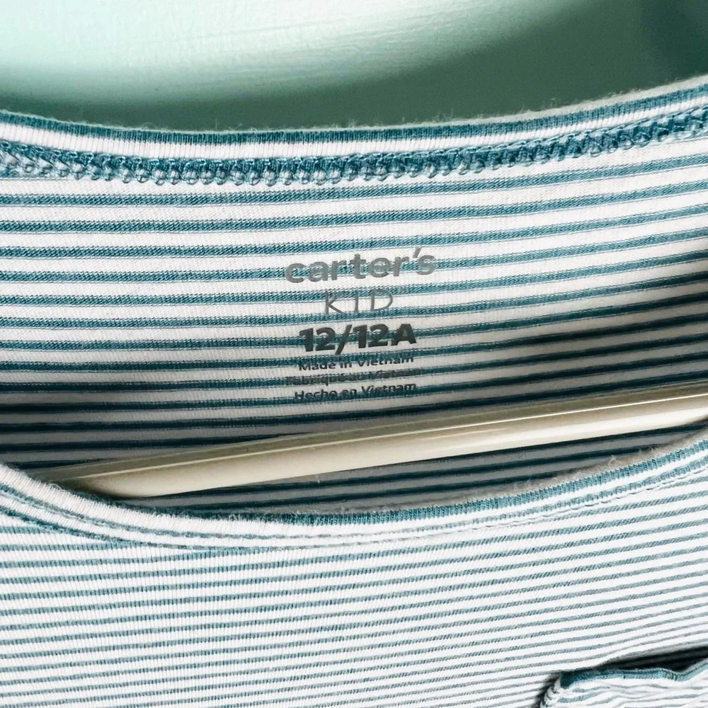 Carters Floral Dress, Size 12, stripped top - Picture 3 of 5